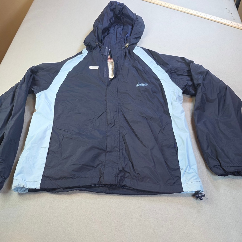 Coleman Mens Navy Blue Hooded Windbreaker Jacket L/XL 4212-05919 Mesh Lined